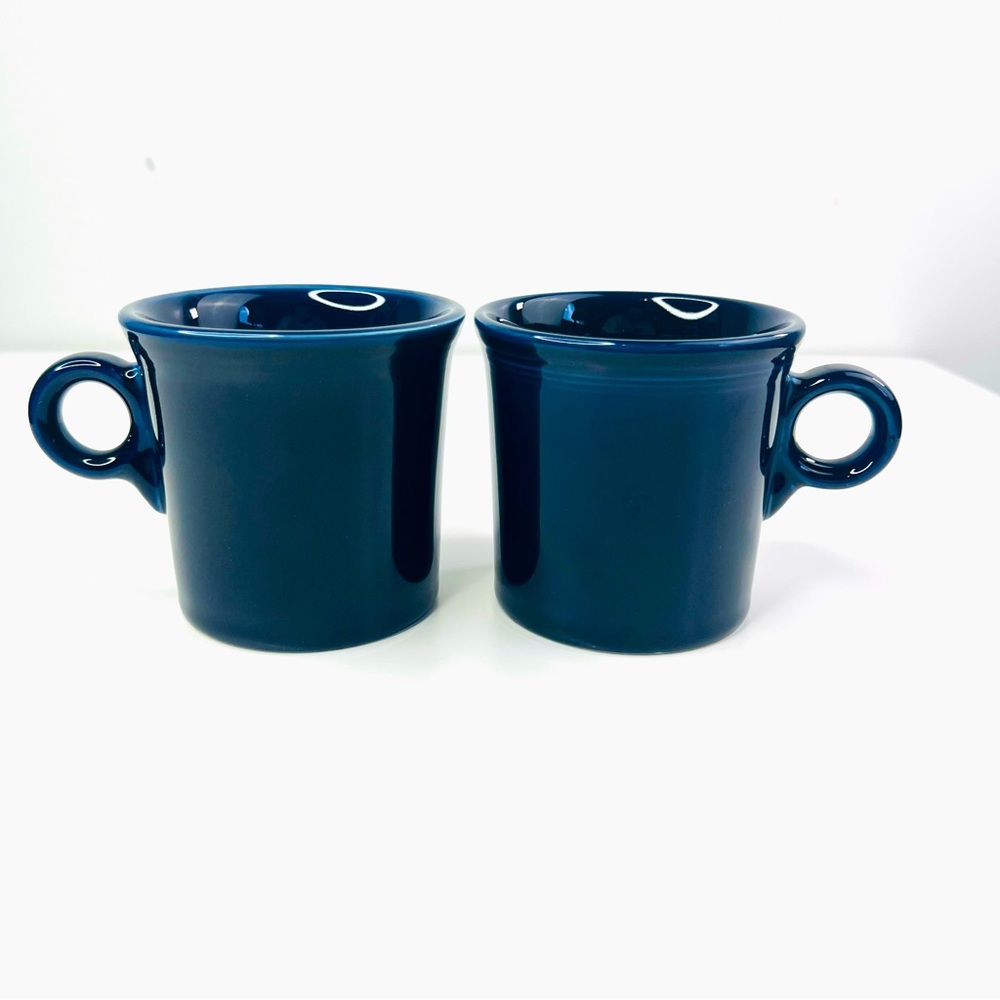 Fiesta Cobalt Blue Homer Laughlin China Company Vintage Set of 2 Mugs